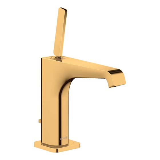 Hansgrohe AXOR Citterio E Einhebel-Waschtischmischer 130mm, Pin-Griff, Zugstangen-Ablaufgarnitur, Polished Gold Optic