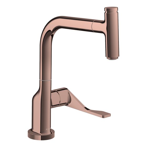 Hansgrohe AXOR Citterio Einhebel-Küchenmischer Select 230mm, 9l/min, Ausziehauslauf, Polished Red Gold