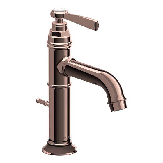 Hansgrohe AXOR Montreux Einhebel-Waschtischmischer 100mm, 5l/min, Hebelgriff, Zugstangen-Ablaufgarnitur, Polished Red Gold