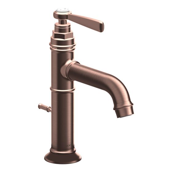 Hansgrohe AXOR Montreux Einhebel-Waschtischmischer 100mm, 5l/min, Hebelgriff, Zugstangen-Ablaufgarnitur, Brushed Red Gold
