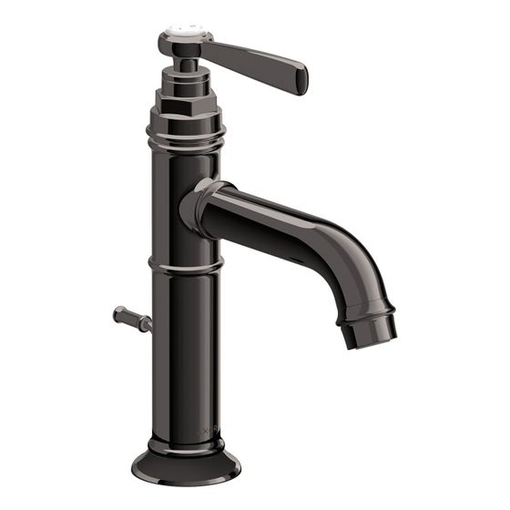 Hansgrohe AXOR Montreux Einhebel-Waschtischmischer 100mm, 5l/min, Hebelgriff, Zugstangen-Ablaufgarnitur, Polished Black Chrome