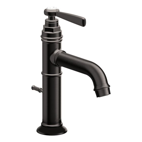 Hansgrohe AXOR Montreux Einhebel-Waschtischmischer 100mm, 5l/min, Hebelgriff, Zugstangen-Ablaufgarnitur, Brushed Black Chrome