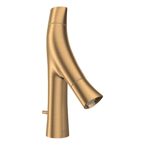 Hansgrohe AXOR Starck Organic 2-Griff Waschtischmischer 80mm, 3,5l/min, Zugstangen-Ablaufgarnitur, Brushed Brass
