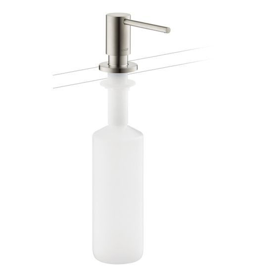 Hansgrohe AXOR Uno Spülmittel-/ Lotionspender, Ausladung 91mm, 500ml, 2ml Dosiermenge, Edelstahl Finish