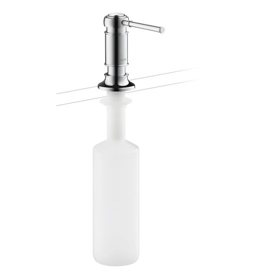 Hansgrohe AXOR Montreux Spülmittel-/ Lotionspender, Ausladung 91mm, 500ml, 2ml Dosiermenge, Chrom