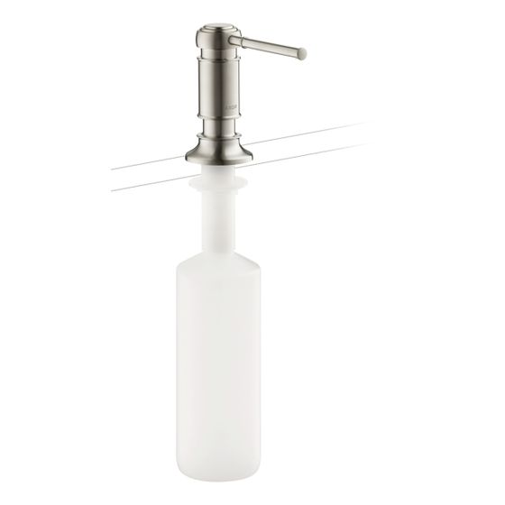 Hansgrohe AXOR Montreux Spülmittel-/ Lotionspender, Ausladung 91mm, 500ml, 2ml Dosiermenge, Edelstahl Finish
