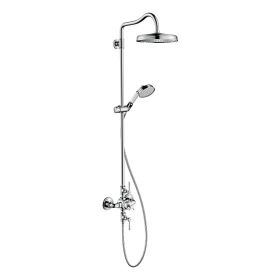 Hansgrohe AXOR Montreux Showerpipe, Thermostat, Kopfbrause 240mm, 14l/min, 1jet, DN 15, Chrom