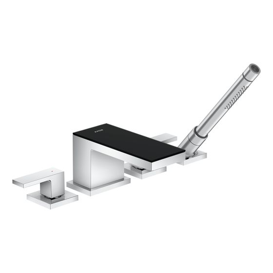 Hansgrohe AXOR MyEdition 4-Loch Wannenrandarmatur, 22l/min, Chrom/Schwarzglas