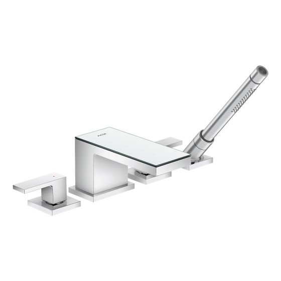 Hansgrohe AXOR MyEdition 4-Loch Wannenrandarmatur, 22l/min, Chrom/Spiegelglas