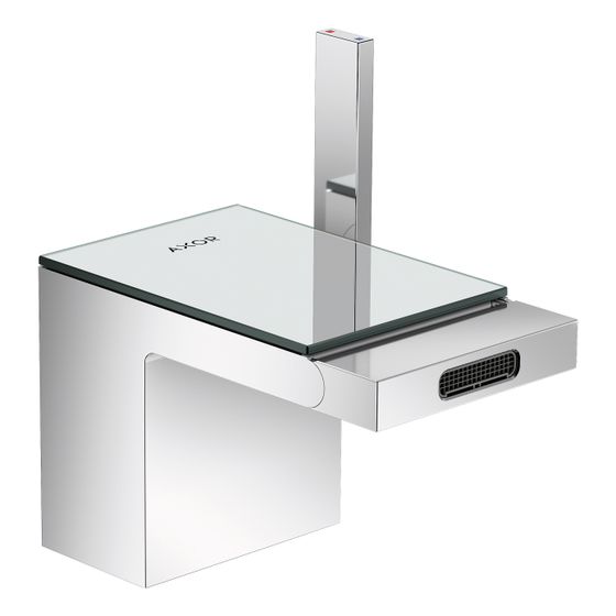 Hansgrohe AXOR MyEdition Einhebel-Bidetmischer, 5l/min, Push-Open Ablaufgarnitur, Chrom/Spiegelglas