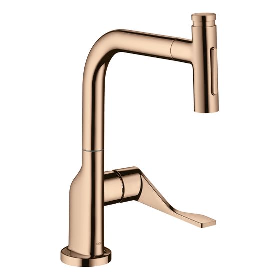 Hansgrohe AXOR Citterio Einhebel-Küchenmischer Select 230mm, 8l/min, 2jet, Ausziehbrause , Polished Red Gold