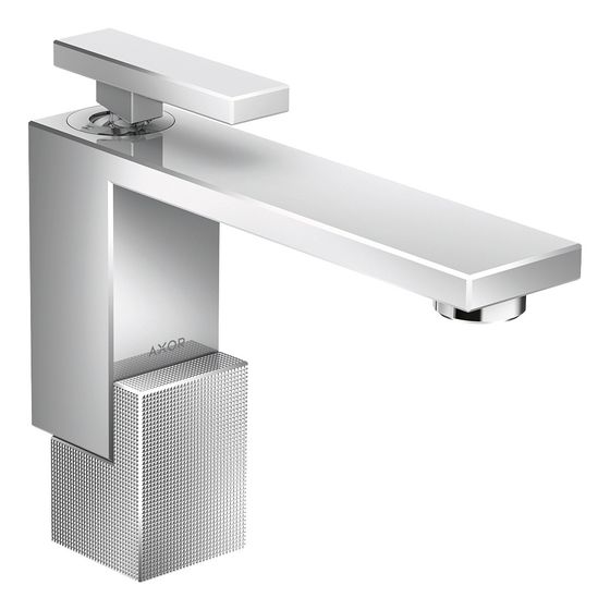 Hansgrohe AXOR Edge Einhebel-Waschtischmischer 130mm, 5l/min, Push-Open Ablaufgarnitur, Diamantschliff, Chrom