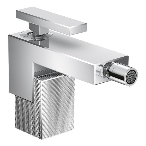 Hansgrohe AXOR Edge Einhebel-Bidetmischer, 7l/min, Push-Open Ablaufgarnitur, Diamantschliff, Chrom