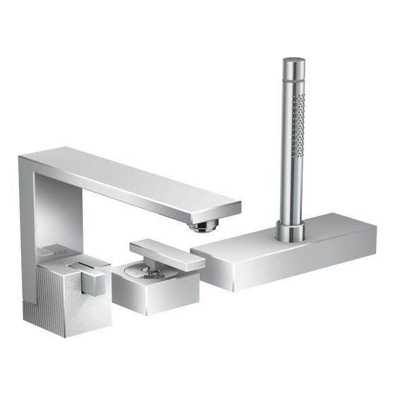 Hansgrohe AXOR Edge 3-Loch Einhebel-Wannenrandmischer, 20l/min, Diamantschliff, Chrom