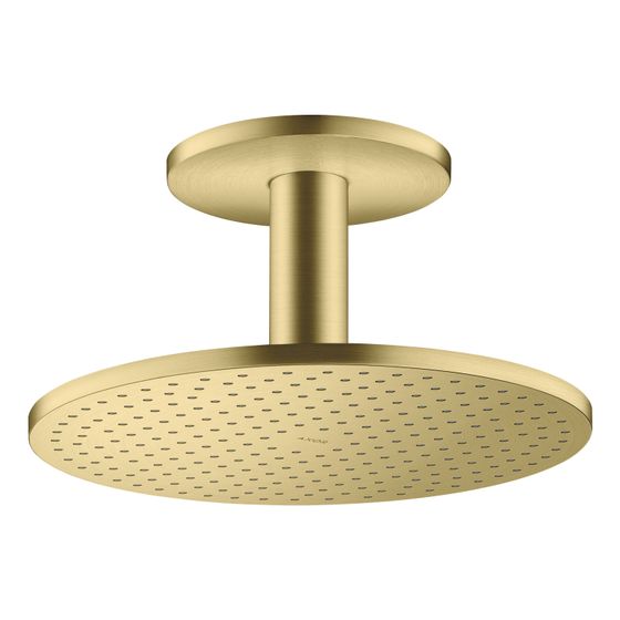 Hansgrohe AXOR ShowerSolutions Kopfbrause 300mm, 18l/min, 2jet, Deckenanschluss, Brushed Brass