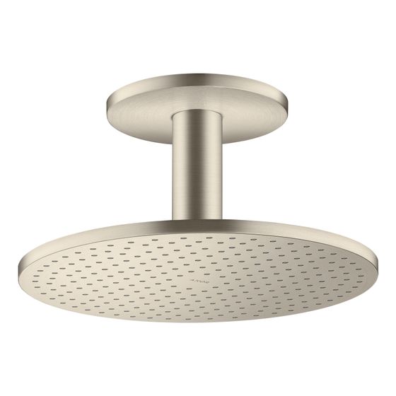 Hansgrohe AXOR ShowerSolutions Kopfbrause 300mm, 18l/min, 2jet, Deckenanschluss, Brushed Nickel