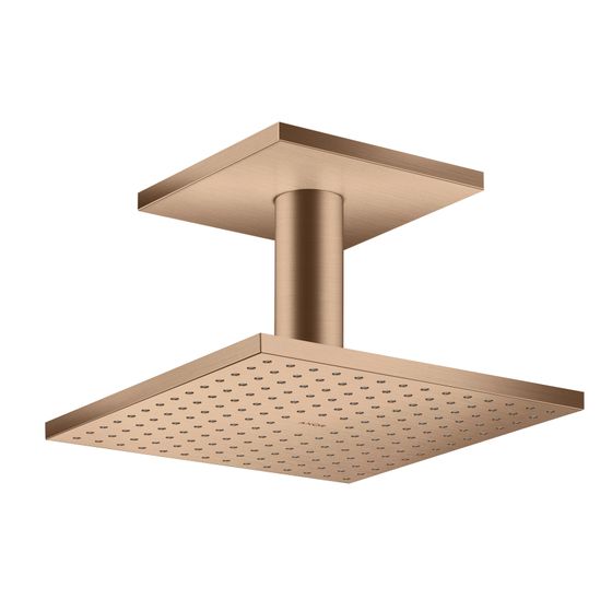 Hansgrohe AXOR ShowerSolutions Kopfbrause, 18l/min, 250x250mm, 2jet, Deckenanschluss, Brushed Red Gold