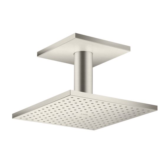 Hansgrohe AXOR ShowerSolutions Kopfbrause, 18l/min, 250x250mm, 2jet, Deckenanschluss, Edelstahl Optic