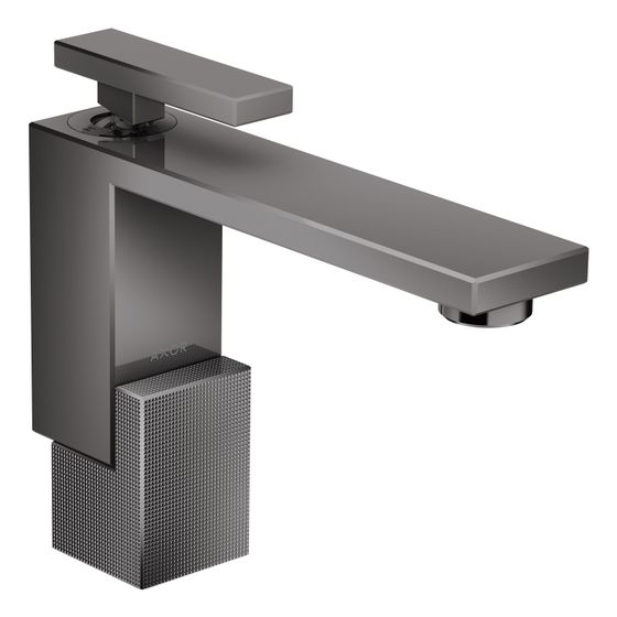 Hansgrohe AXOR Edge Einhebel-Waschtischmischer 130mm, 5l/min, Push-Open Ablaufgarnitur, Diamantschliff, Polished Black Chrome