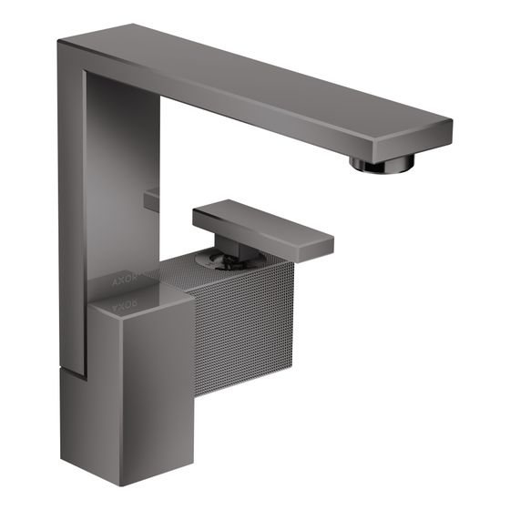 Hansgrohe AXOR Edge Einhebel-Waschtischmischer 190mm, 5l/min, Push-Open Ablaufgarnitur, Diamantschliff, Polished Black Chrome