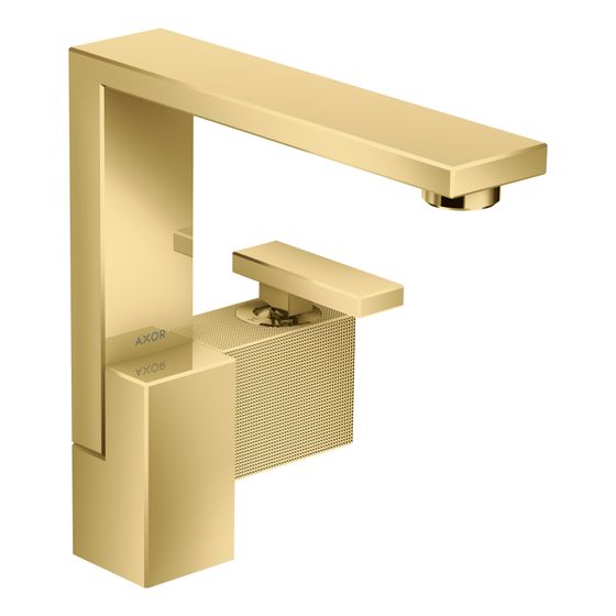 Hansgrohe AXOR Edge Einhebel-Waschtischmischer 190mm, 5l/min, Push-Open Ablaufgarnitur, Diamantschliff, Polished Gold Optic