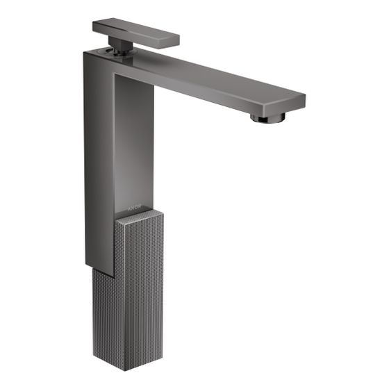 Hansgrohe AXOR Edge Einhebel-Waschtischmischer 280mm 5l/min für AWT, Push-Open, Diamantschliff, Polished Black Chrome