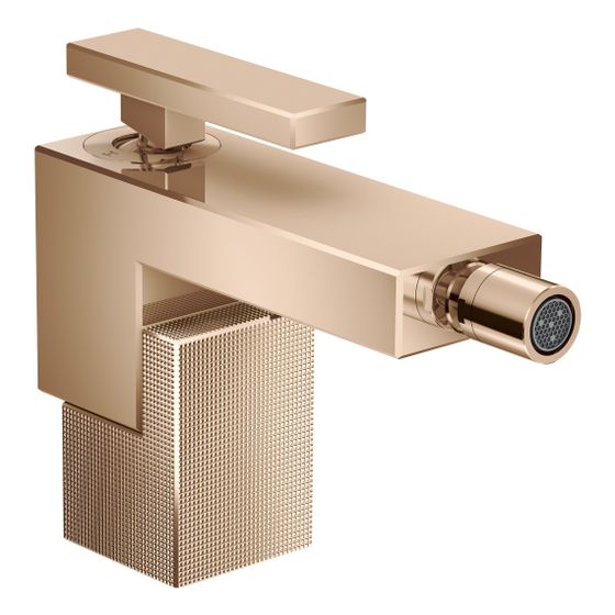 Hansgrohe AXOR Edge Einhebel-Bidetmischer, 7l/min, Push-Open Ablaufgarnitur, Diamantschliff, Polished Red Gold