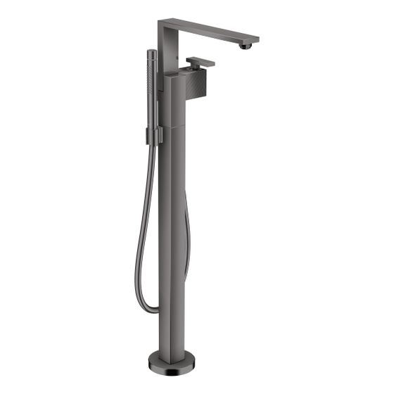 Hansgrohe AXOR Edge Einhebel-Wannenmischer bodenstehend, 23l/min, Diamantschliff, Polished Black Chrome