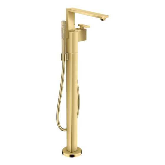Hansgrohe AXOR Edge Einhebel-Wannenmischer bodenstehend, 23l/min, Diamantschliff, Polished Gold Optic