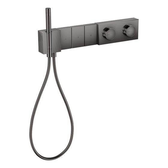 Hansgrohe AXOR Edge Thermostatmodul Select 540x100mm, Unterputz, 38l/min, für 3 Verb., Diamantschliff, Polished Black Chrome