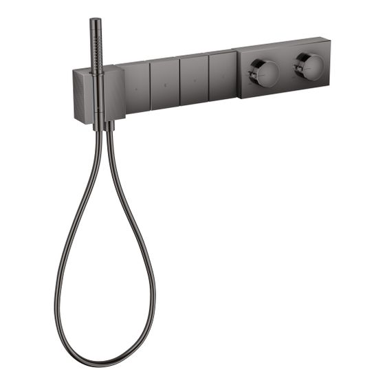 Hansgrohe AXOR Edge Thermostatmodul Select 610x100mm, Unterputz, 39l/min, für 4 Verb., Diamantschliff, Polished Black Chrome