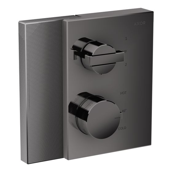 Hansgrohe AXOR Edge Thermostat Unterputz, 29l/min, Ab- und Umstellventil, Diamantschliff, Polished Black Chrome