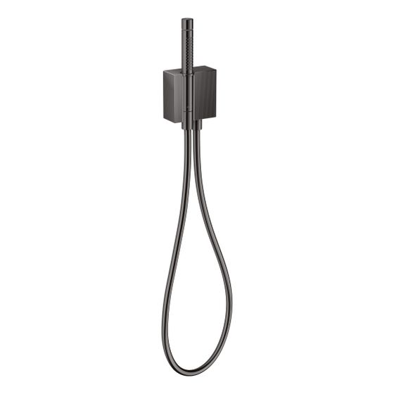 Hansgrohe AXOR Edge Portereinheit, 16,2l/min, Stabhandbrause 2jet, Brauseschlauch, Diamantschliff, Polished Black Chrome