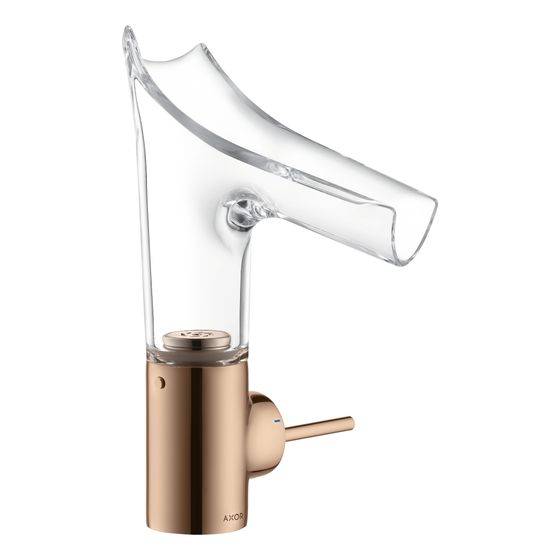 Hansgrohe AXOR Starck V Einhebel-Waschtischmischer 140mm, 4l/min, Glasauslauf, Ablaufgarnitur, Polished Red Gold