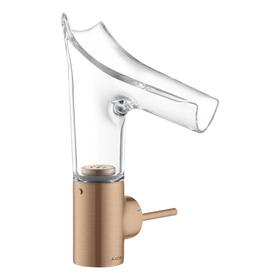 Hansgrohe AXOR Starck V Einhebel-Waschtischmischer 140mm, 4l/min, Glasauslauf, Ablaufgarnitur, Brushed Red Gold