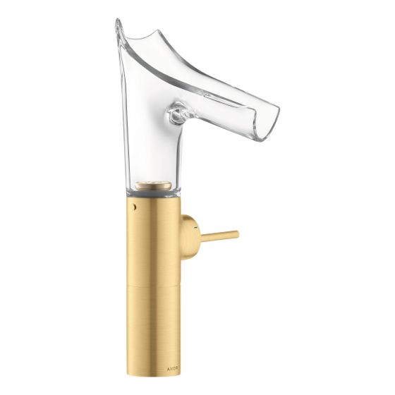 Hansgrohe AXOR Starck V Einhebel-Waschtischmischer 220mm, 4l/min, Glasauslauf für AWT, Ablaufgarnitur, Brushed Gold Optic