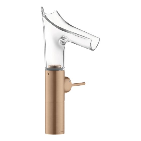 Hansgrohe AXOR Starck V Einhebel-Waschtischmischer 220mm, 4l/min, Glasauslauf für AWT, Ablaufgarnitur, Brushed Red Gold