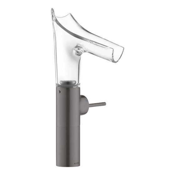Hansgrohe AXOR Starck V Einhebel-Waschtischmischer 220mm, 4l/min, Glasauslauf für AWT, Ablaufgarnitur, Brushed Black Chrome