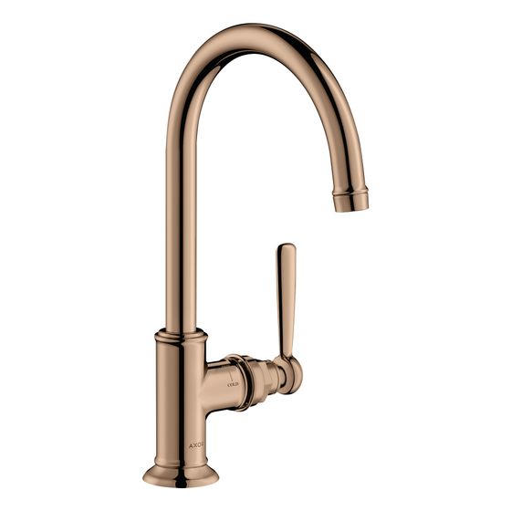 Hansgrohe AXOR Montreux Einhebel-Waschtischmischer 210mm, 5l/min, Hebelgriff, Ablaufgarnitur, Polished Red Gold