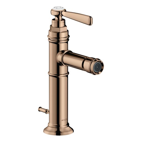 Hansgrohe AXOR Montreux Einhebel-Bidetmischer, 5l/min, Hebelgriff, Zugstangen-Ablaufgarnitur, Polished Red Gold