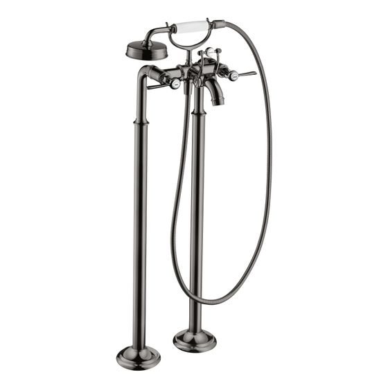 Hansgrohe AXOR Montreux 2-Griff Wannenarmatur bodenstehend, 19,5l/min, Hebelgriff, Polished Black Chrome