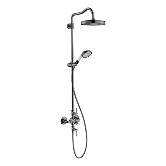 Hansgrohe AXOR Montreux Showerpipe, Thermostat, Kopfbrause 240mm, 14l/min, 1jet, DN 15, Polished Black Chrome