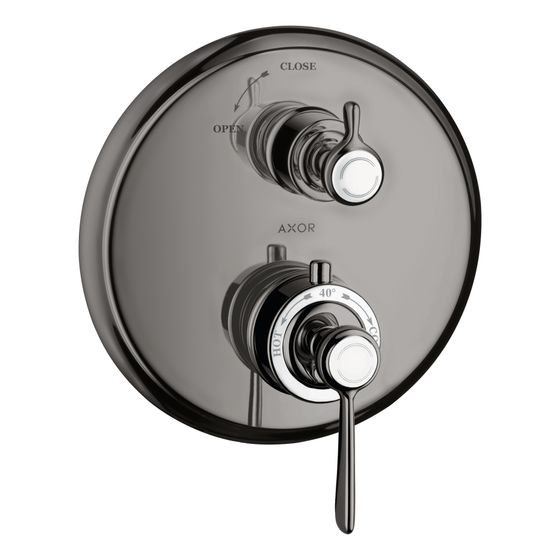 Hansgrohe AXOR Montreux Thermostat Unterputz, 25l/min, Hebelgriff, Absperrventil, Polished Black Chrome