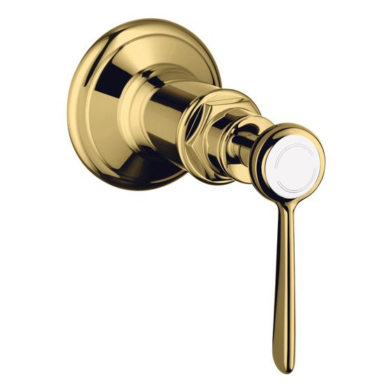 Hansgrohe AXOR Montreux Absperrventil Unterputz, Hebelgriff, DN 15/DN 20, Polished Gold Optic
