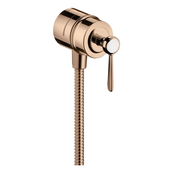 Hansgrohe AXOR Montreux Wandanschluss Stop, Rückflussverhinderer, Absperrventil, Hebelgriff, DN 15, Polished Red Gold