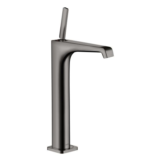Hansgrohe AXOR Citterio E Einhebel-Waschtischmischer 250mm, Pin-Griff, Ablaufgarnitur für AufsatzWT, Polished Black Chrome