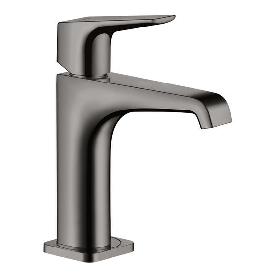 Hansgrohe AXOR Citterio E Einhebel-Waschtischmischer 130mm, Hebelgriff, Ablaufgarnitur, Polished Black Chrome