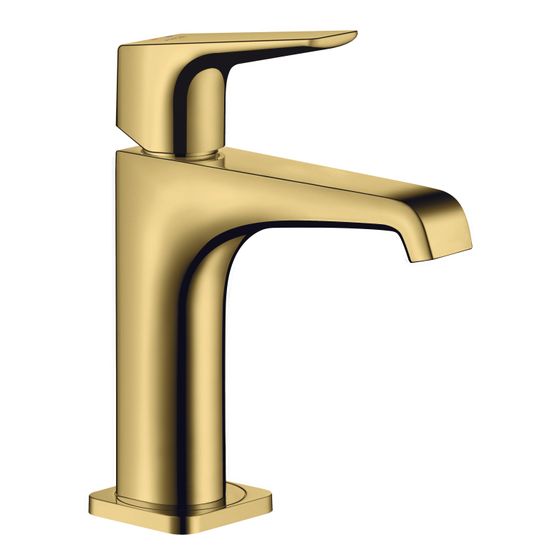 Hansgrohe AXOR Citterio E Einhebel-Waschtischmischer 130mm, Hebelgriff, Ablaufgarnitur, Polished Gold Optic