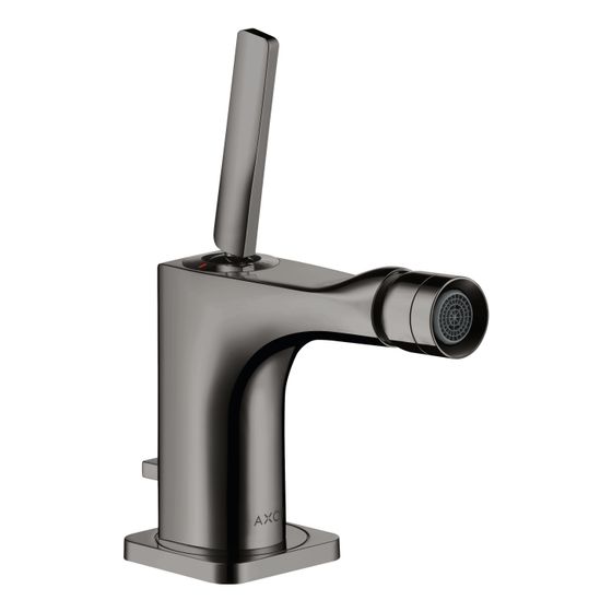 Hansgrohe AXOR Einhebel-Bidetmischer Citterio E, Pin-Griff, Zugstangen-Ablaufgarnitur, Polished Black Chrome