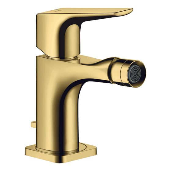 Hansgrohe AXOR Einhebel-Bidetmischer Citterio E, Hebelgriff, Zugstangen-Ablaufgarnitur, Polished Gold Optic
